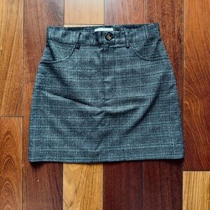 MANGO Grey Plaid Skirt